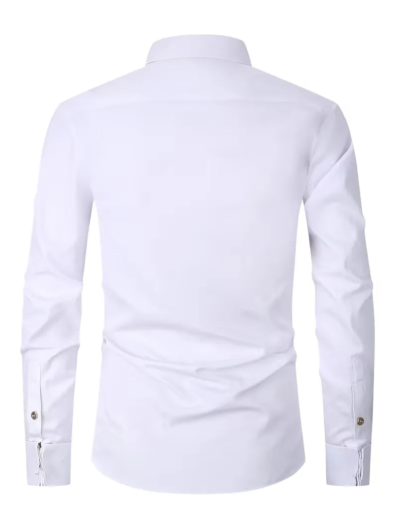 Mens Mandarin Collar Dress Shirt