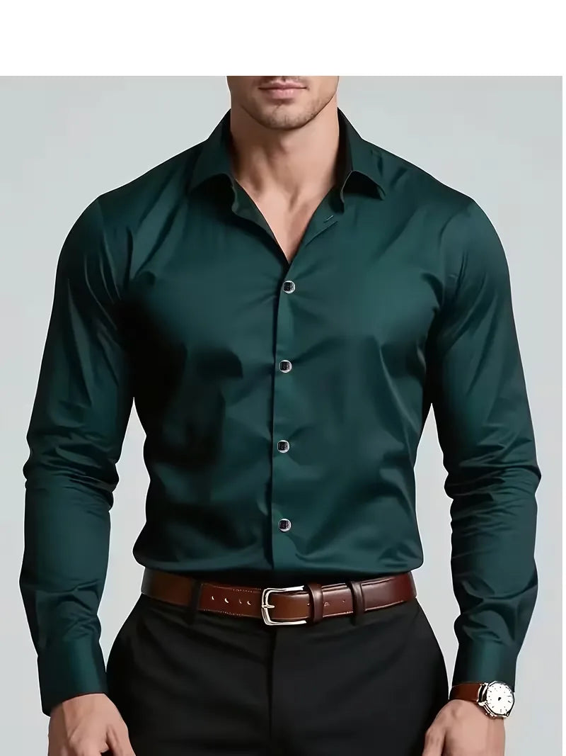 Mens Slim Fit Mandarin Collar Shirt