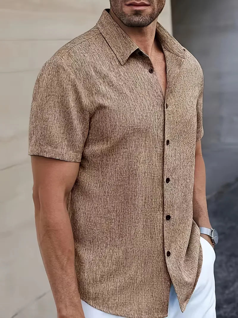 Mens V Neck Short Sleeve Shirt Regular Fit