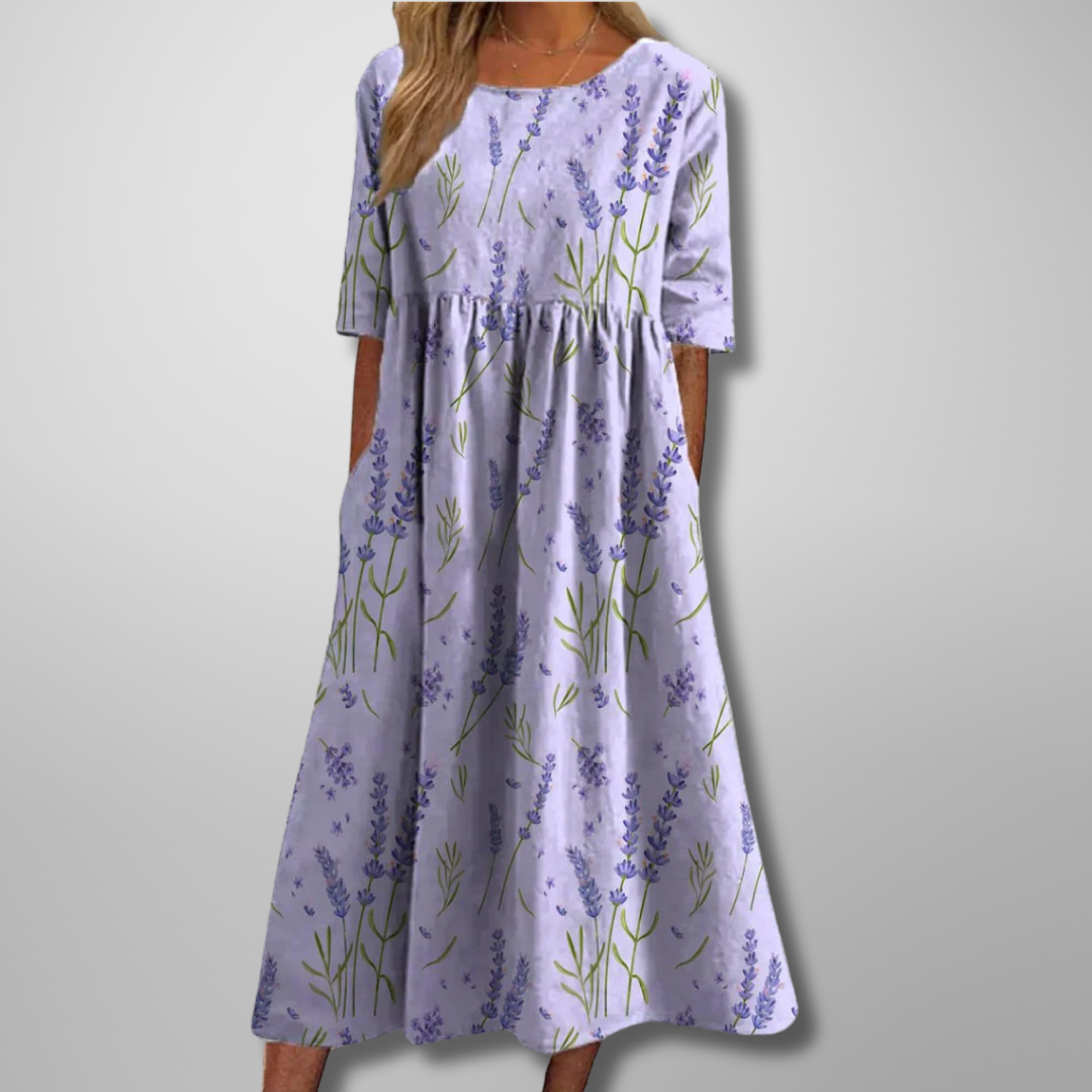 Floral Midi Dress Relaxed Fit