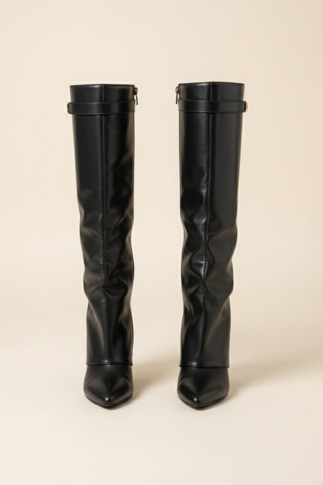 Fall Suede Slouch Knee-High Boots — Foldover Shaft Minimalist Design