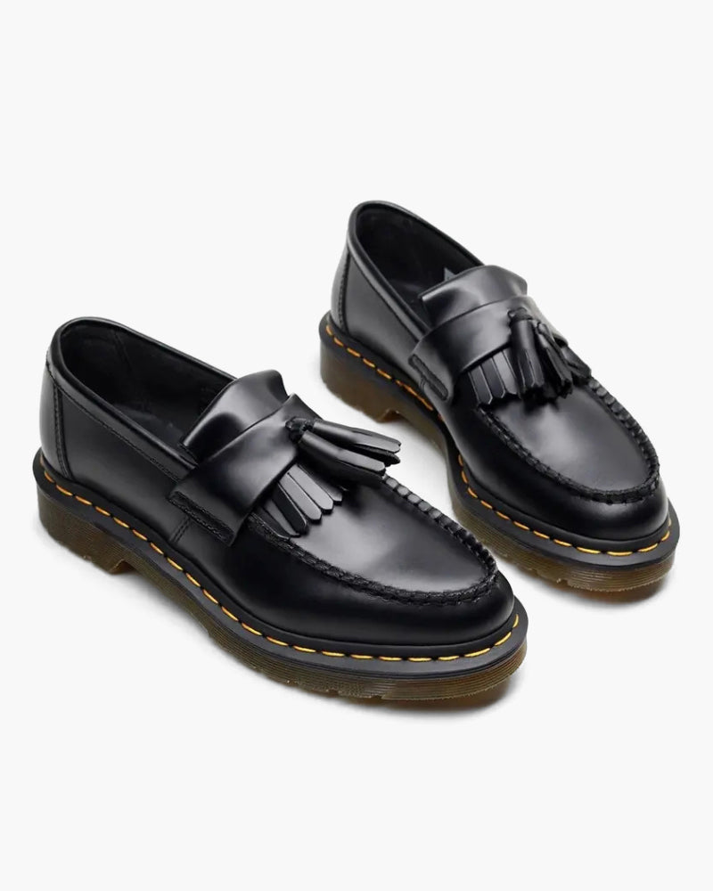 Mens Leather Loafer Tassel Profile Sole Black