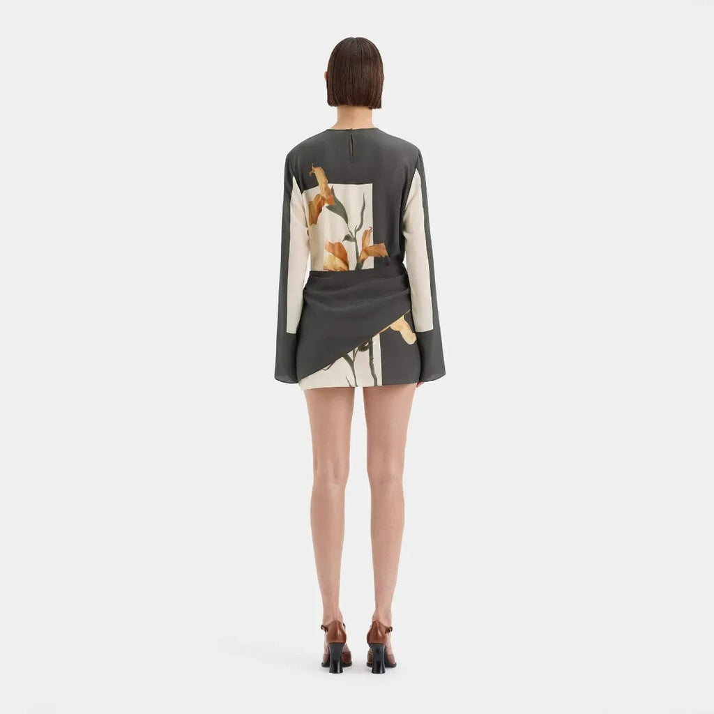 Floral Twist Cocktail Mini Dress