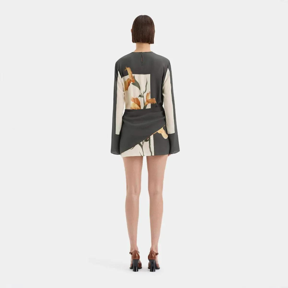 Floral Twist Cocktail Mini Dress