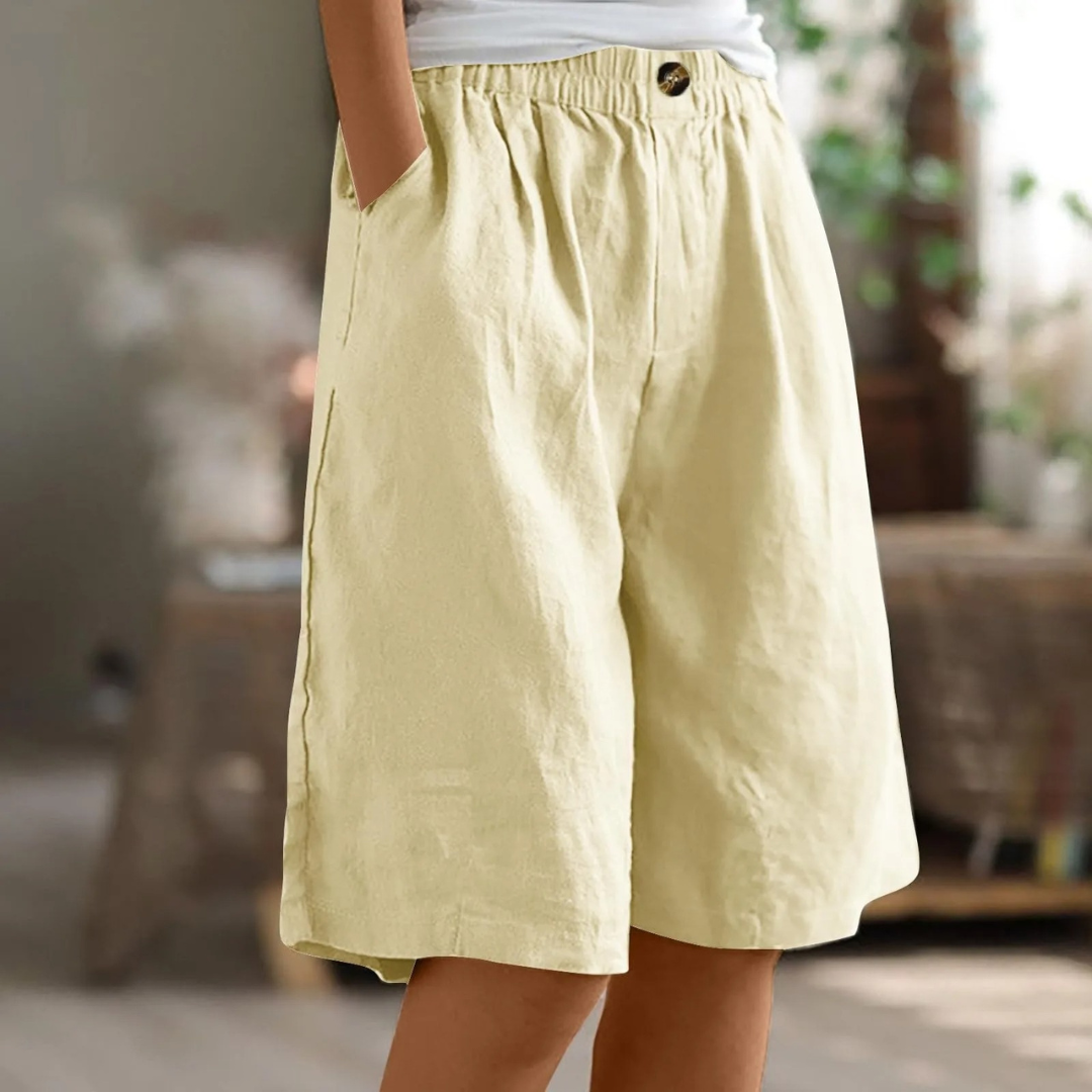 Womens Wide Leg Shorts Pockets Five Color