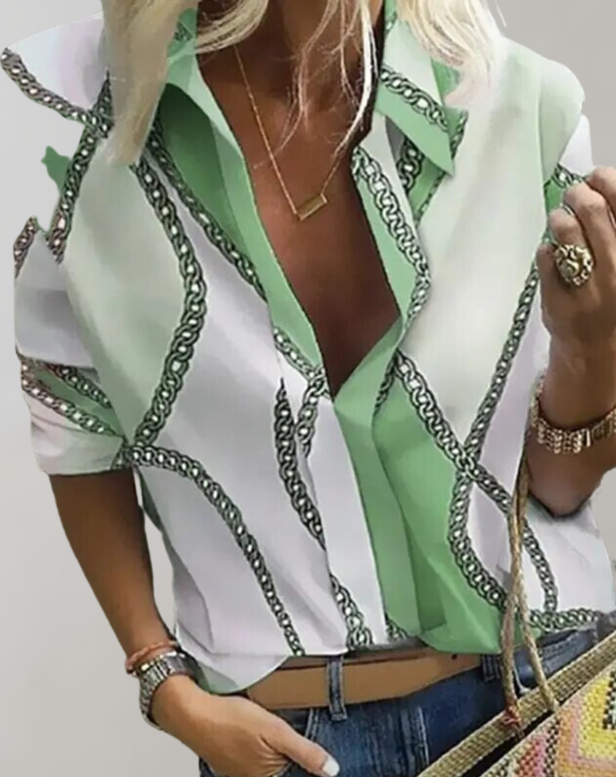 Silk Chain Print Blouse