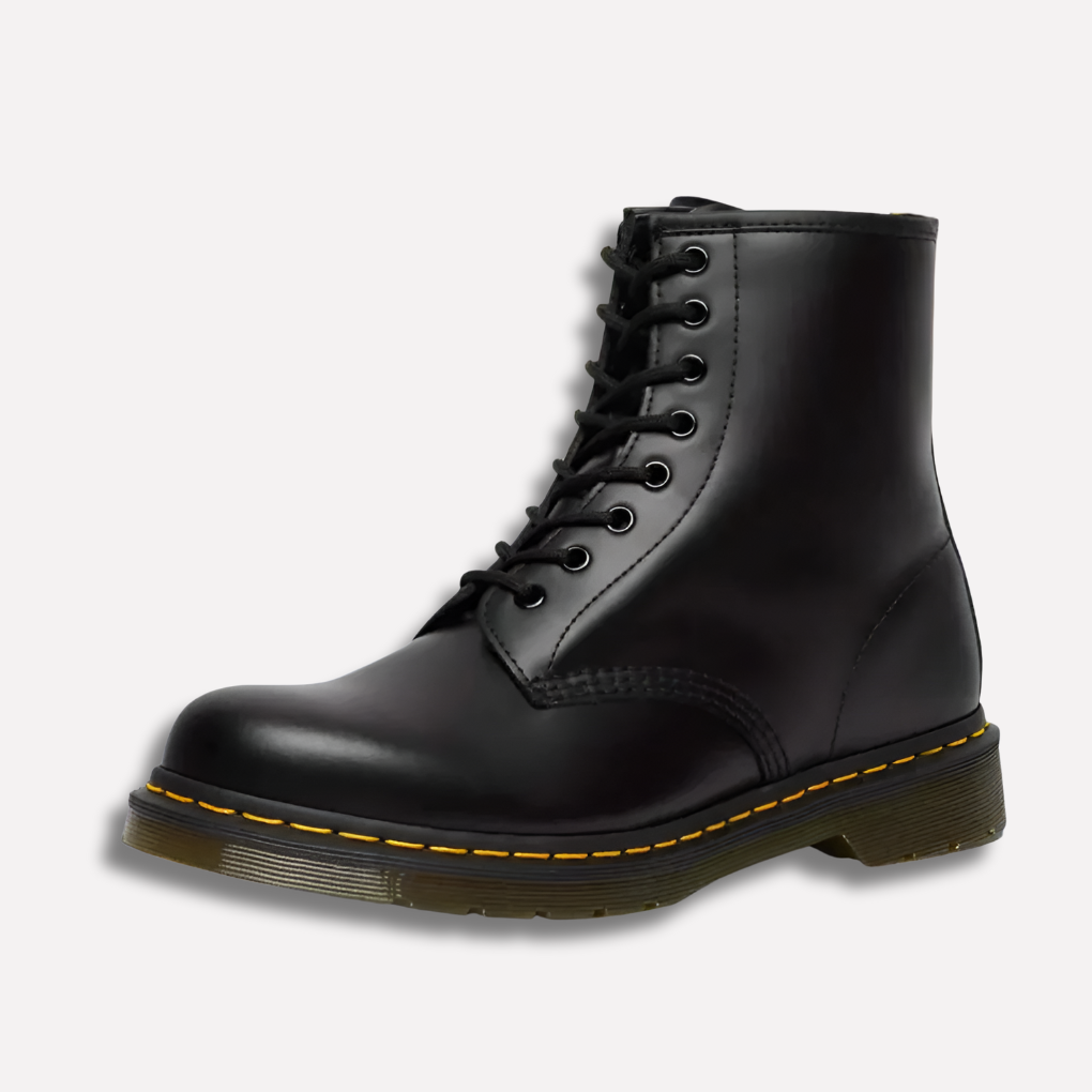Lace Up Boots Ankle Leather Block Heel Round Toe Women's