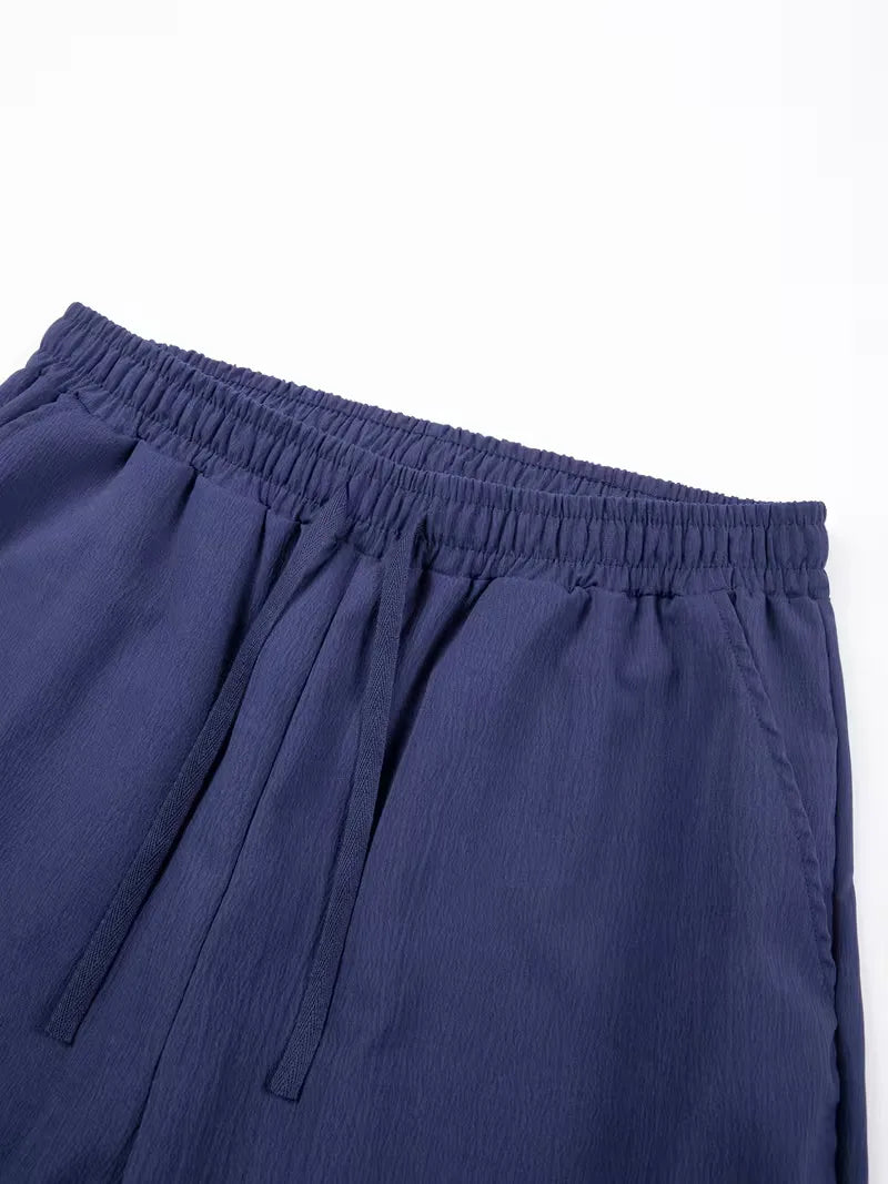 Mens Loose Fit Shorts Elastic Waist Drawstring