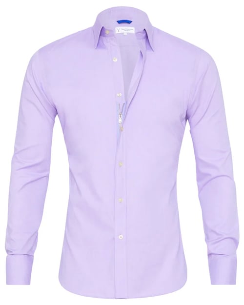 Mens Oxford Shirt Slim Fit Stretch Zip Closure Five Color