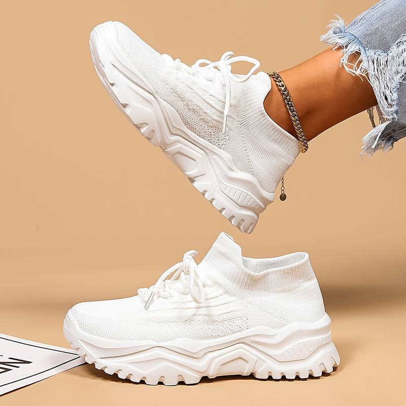 Orthopedic Platform Sneakers Knit Mesh Arch Support Comfort