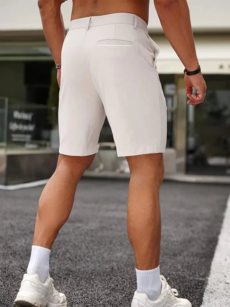 Mens Casual Shorts Button Side Pockets