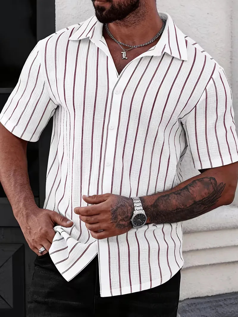 Mens Two Tone Vertical Stripe Shirt