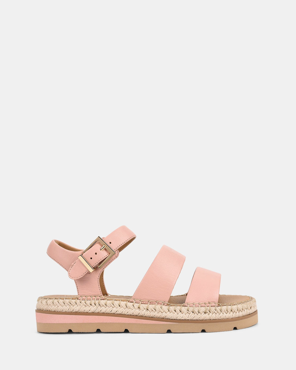 Womens Pink Wide Strap Espadrille Summer Sandals