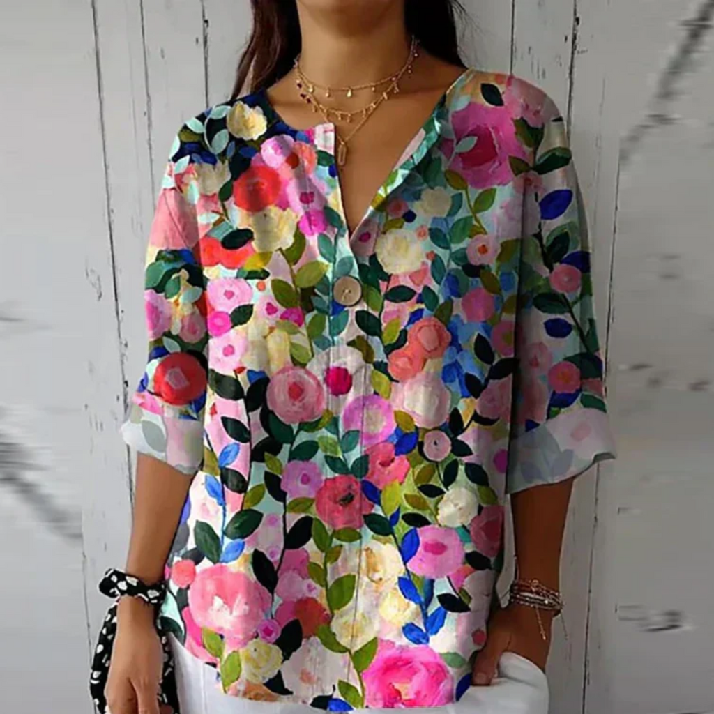 Floral Print Blouse Relaxed Fit