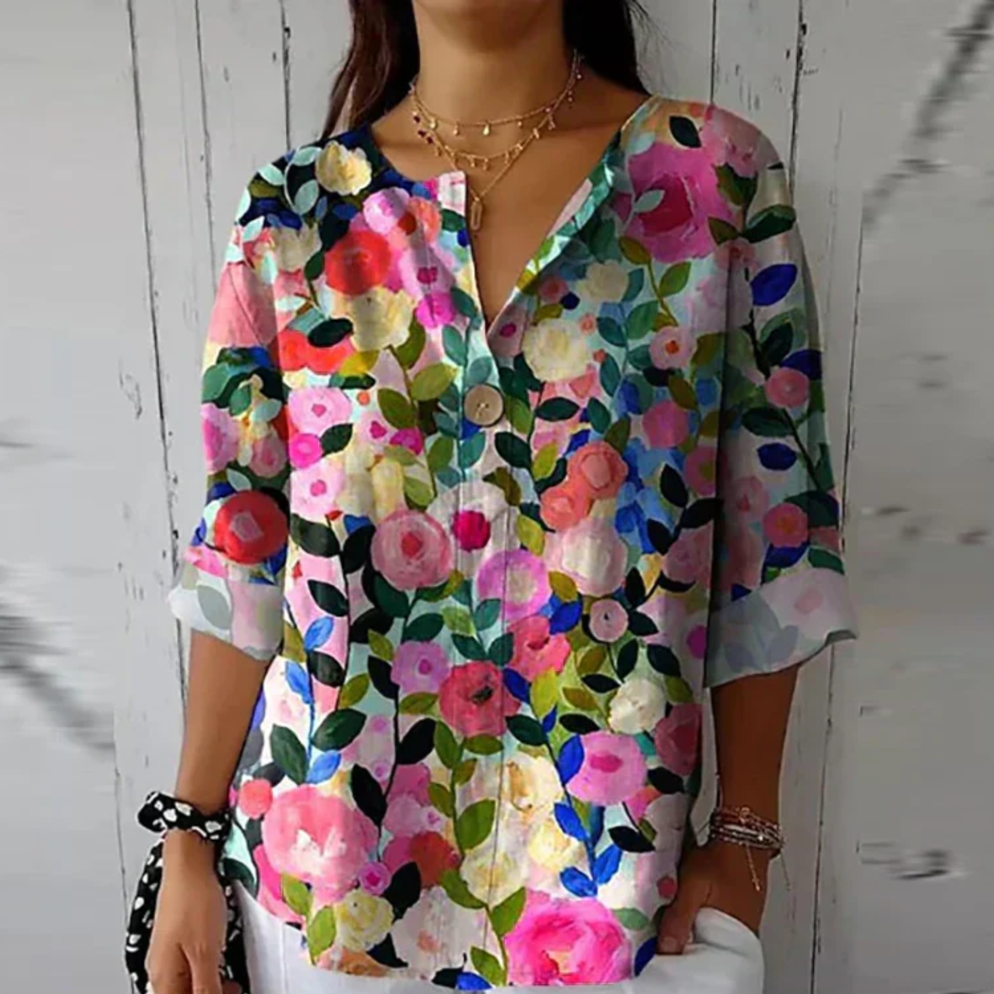 Floral Print Blouse Relaxed Fit