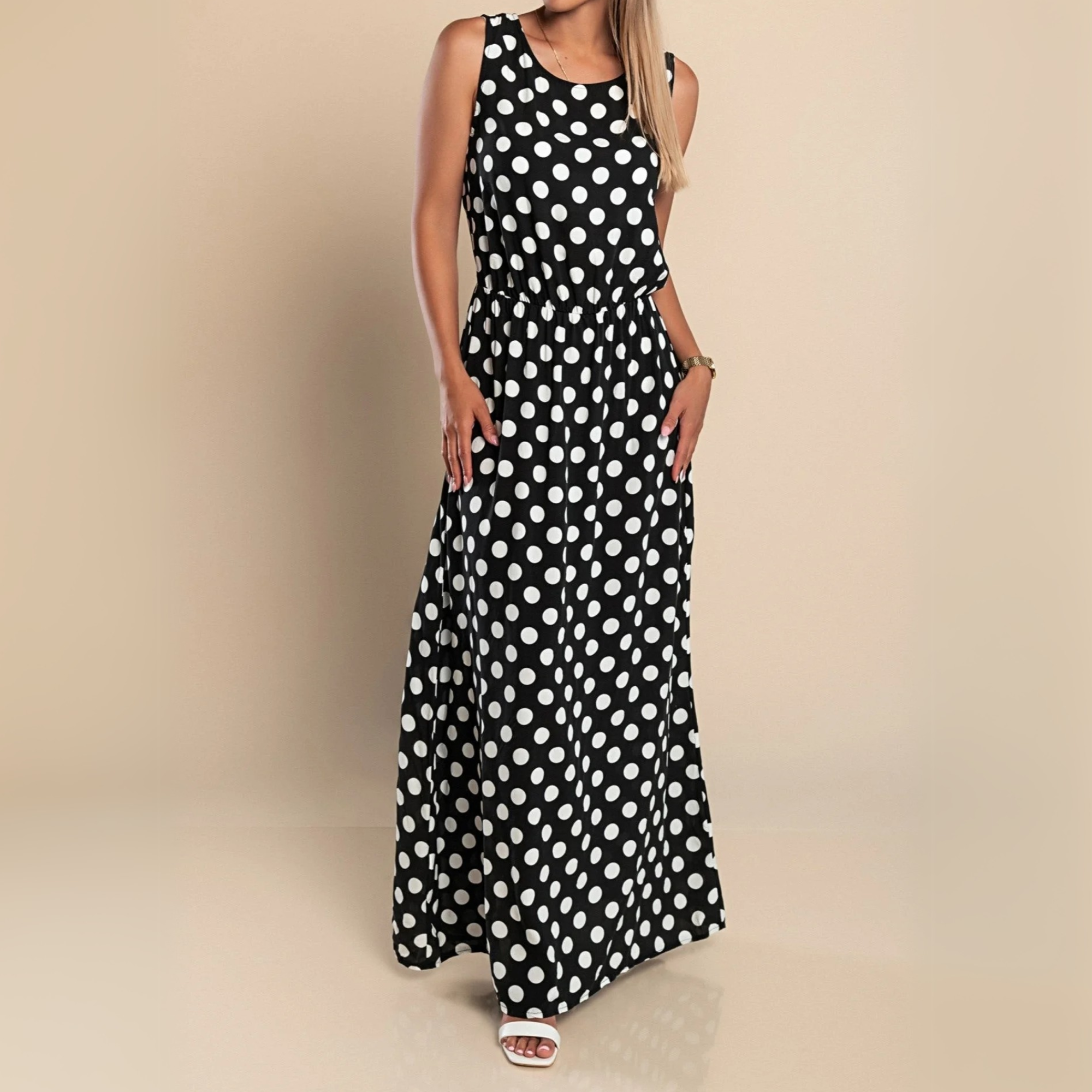 Polka Dot Maxi Dress Flowy