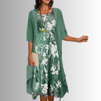 Two-Piece Set Short Sleeve Blouse Dress