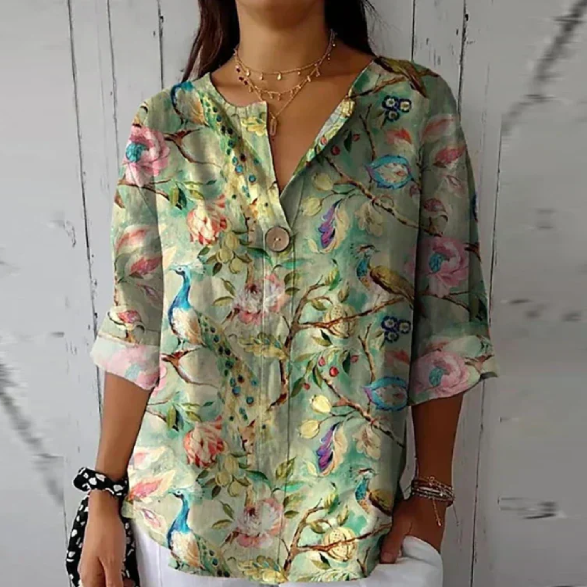 Floral Print Blouse Relaxed Fit