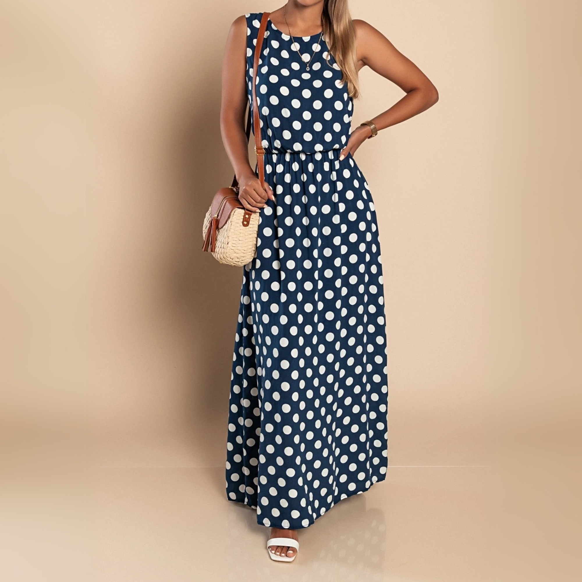 Polka Dot Maxi Dress Flowy