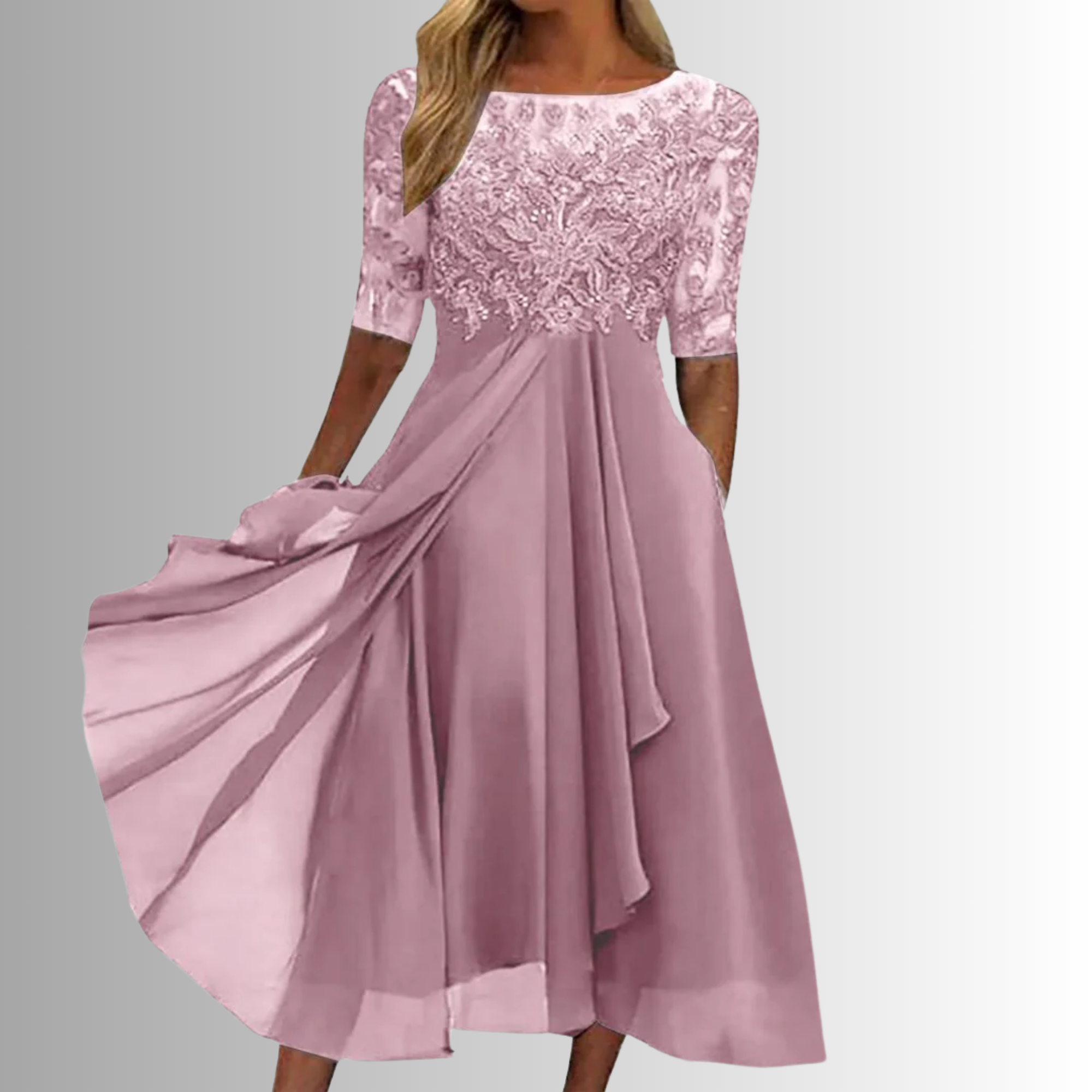 Lace Dress Layered Skirt Evening