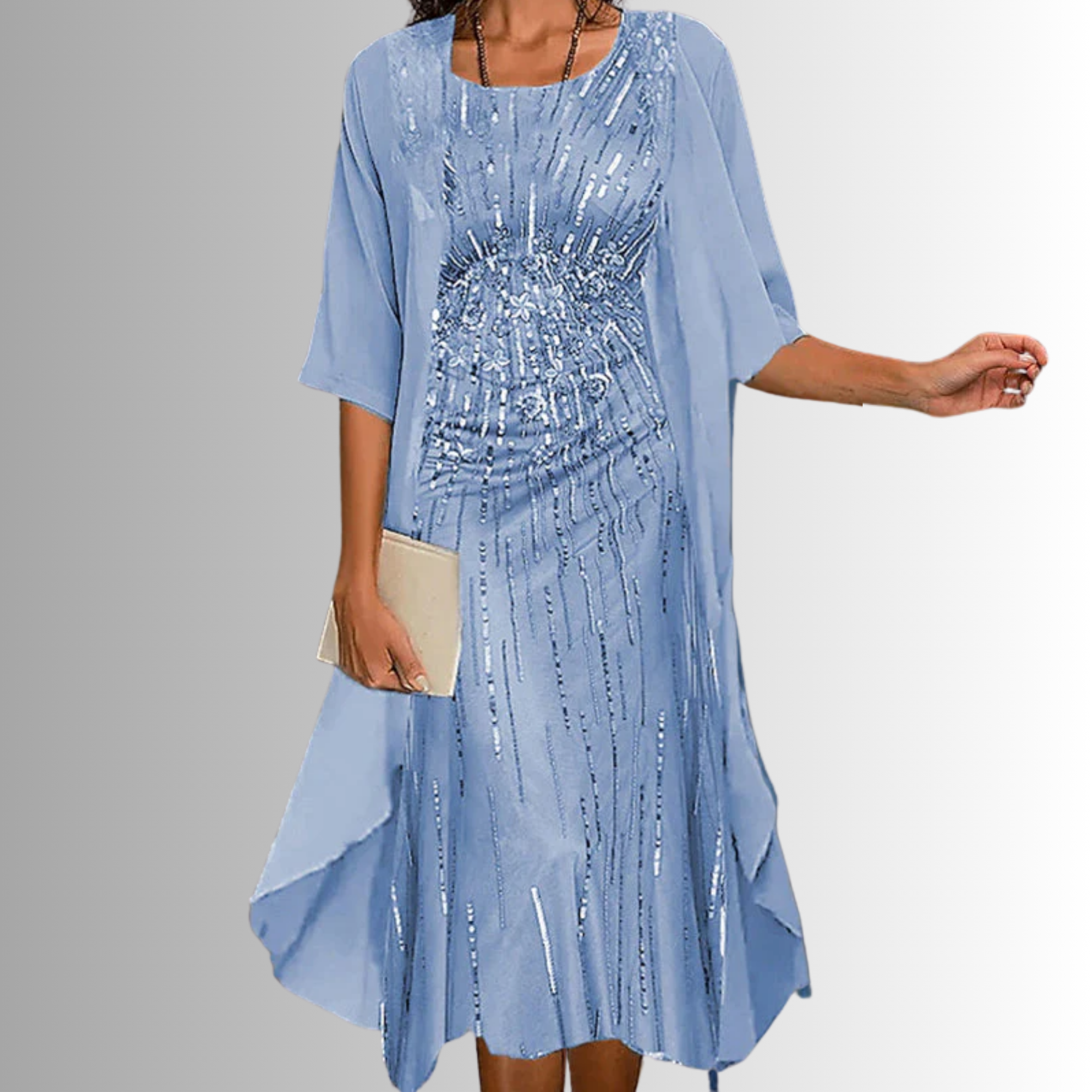 Two-Piece Set Short Sleeve Blouse Dress