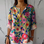 Floral Print Blouse Relaxed Fit