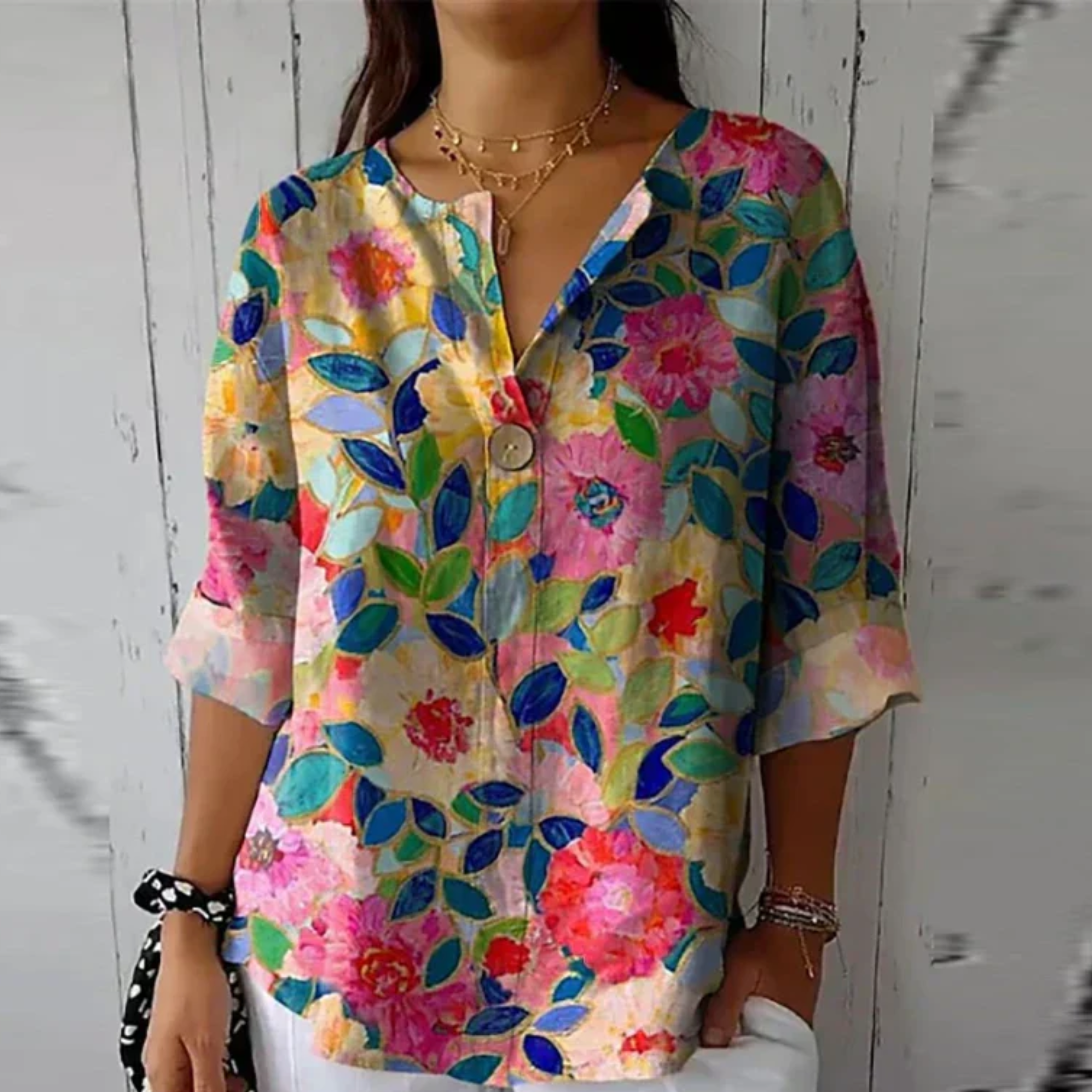 Floral Print Blouse Relaxed Fit