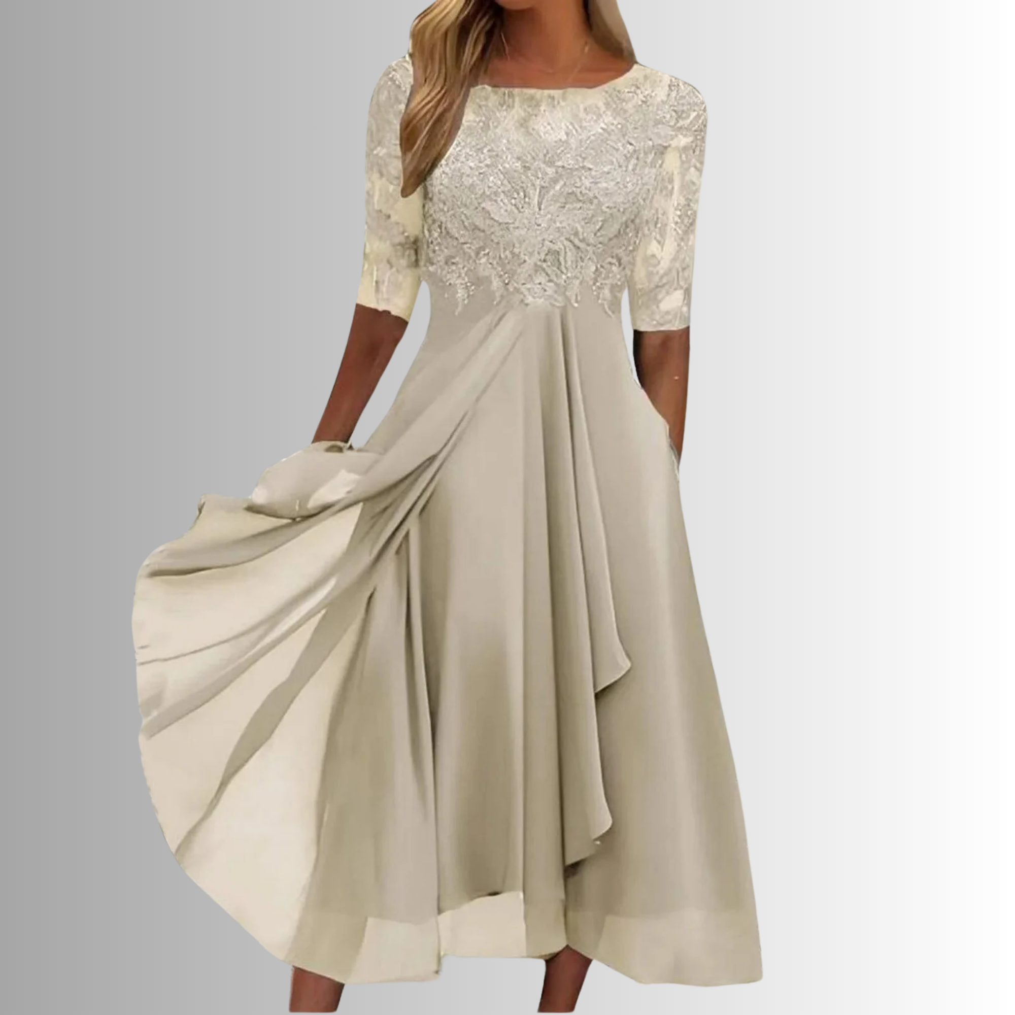 Lace Dress Layered Skirt Evening