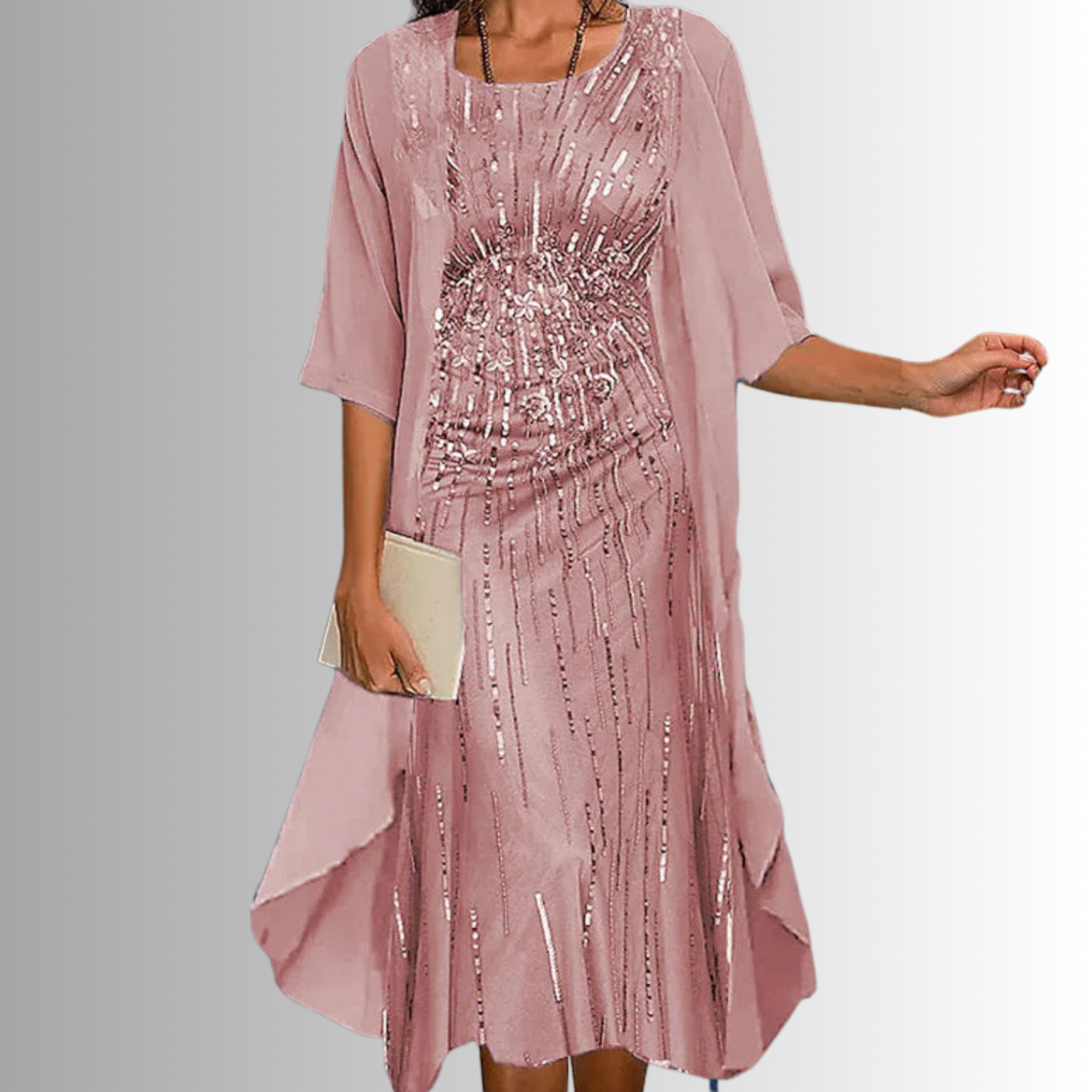 Two-Piece Set Short Sleeve Blouse Dress