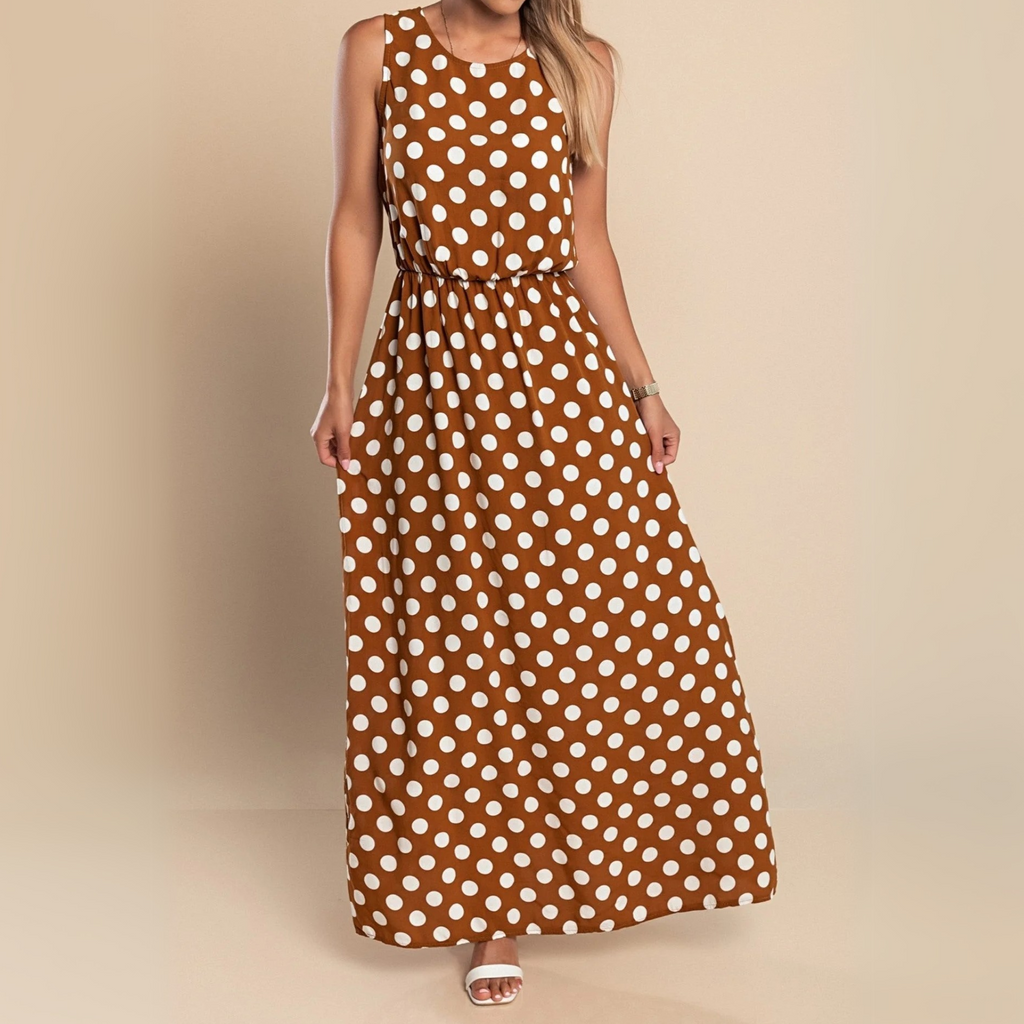 Polka Dot Maxi Dress Flowy