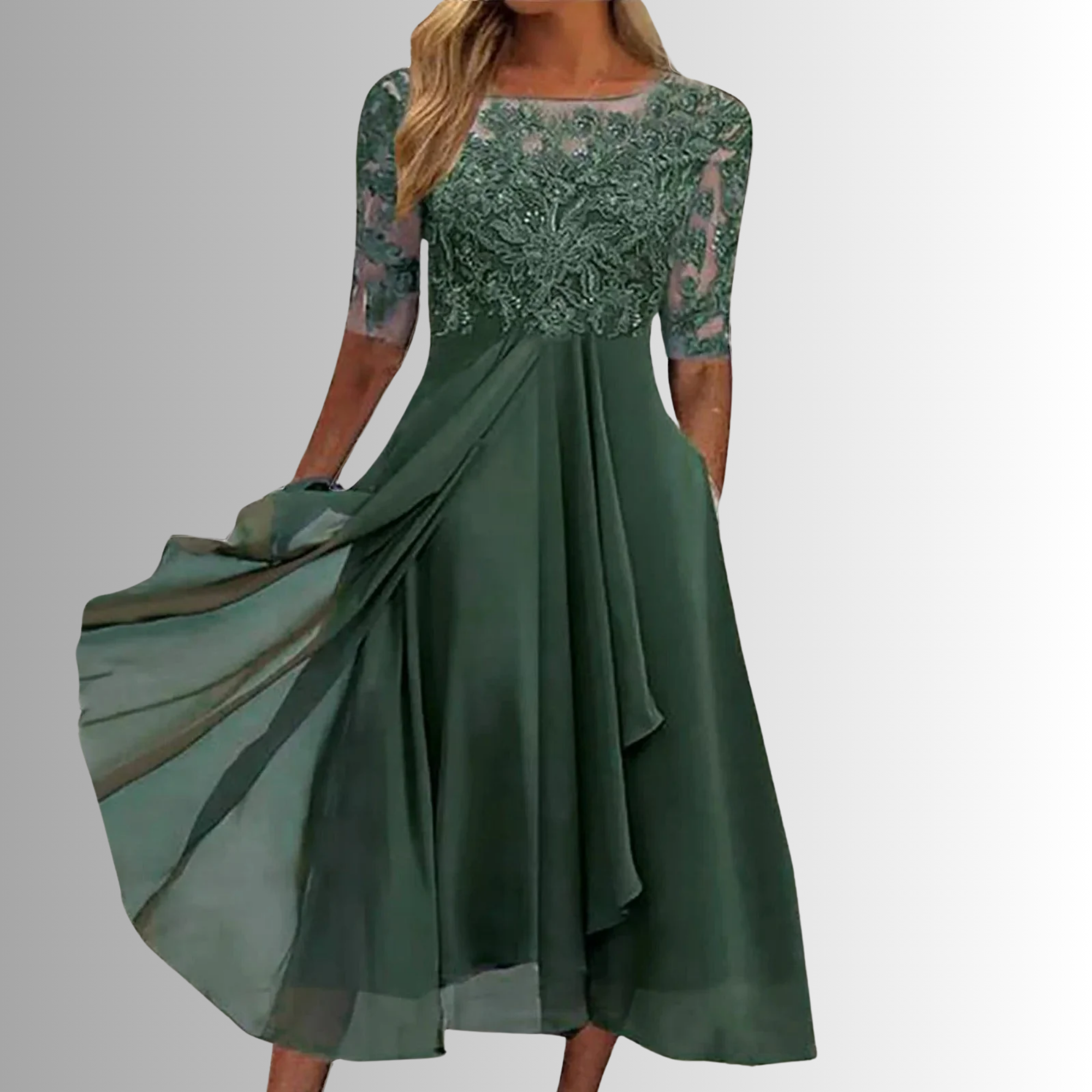 Lace Dress Layered Skirt Evening