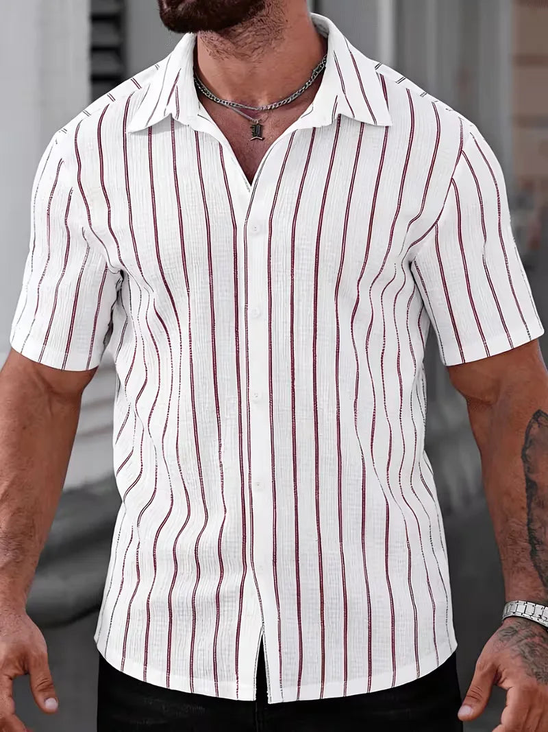 Mens Two Tone Vertical Stripe Shirt