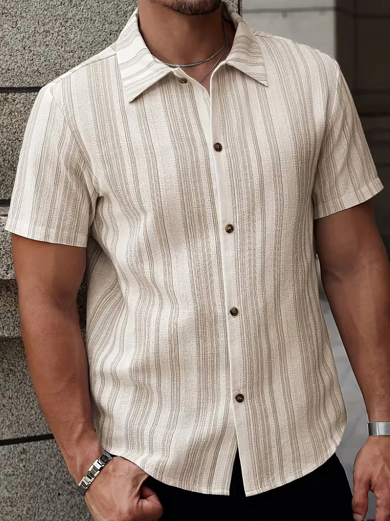 Mens Short Sleeve Striped Shirt