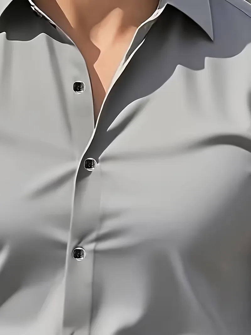 Mens Slim Fit Mandarin Collar Shirt