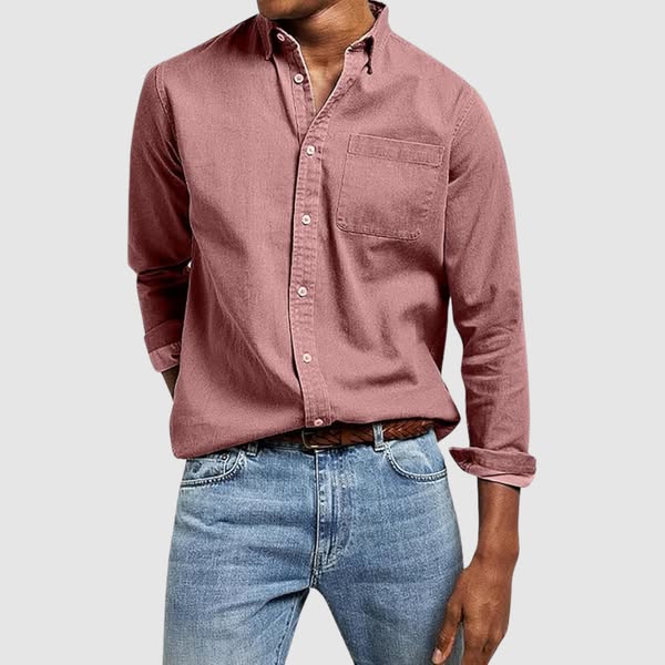 Mens Shirt Long Sleeve Five Color Six Size