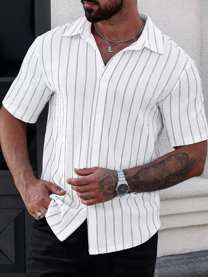 Mens Two Tone Vertical Stripe Shirt