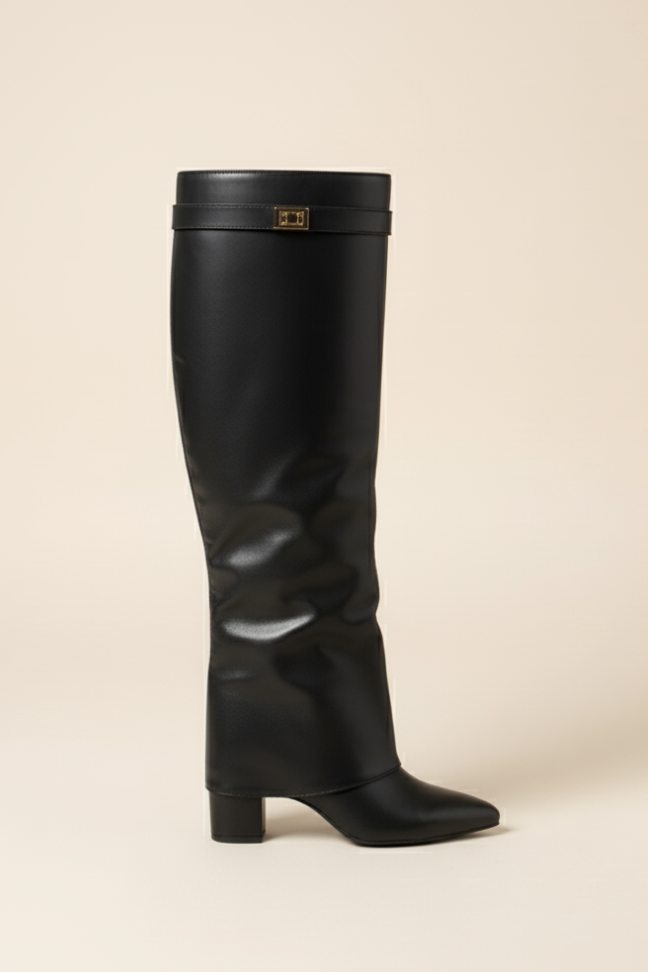 Fall Suede Slouch Knee-High Boots — Foldover Shaft Minimalist Design