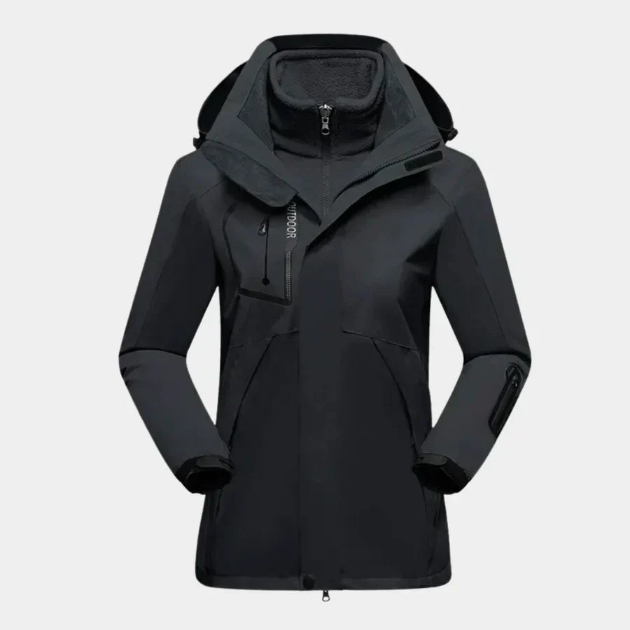 Women's Ski Jacket Long Sleeve Removable Inner Winter Outerwear