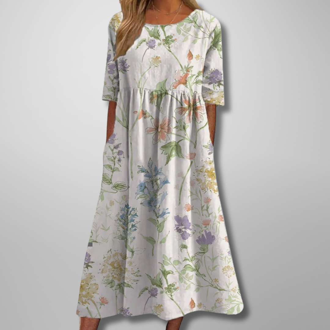 Floral Midi Dress Relaxed Fit