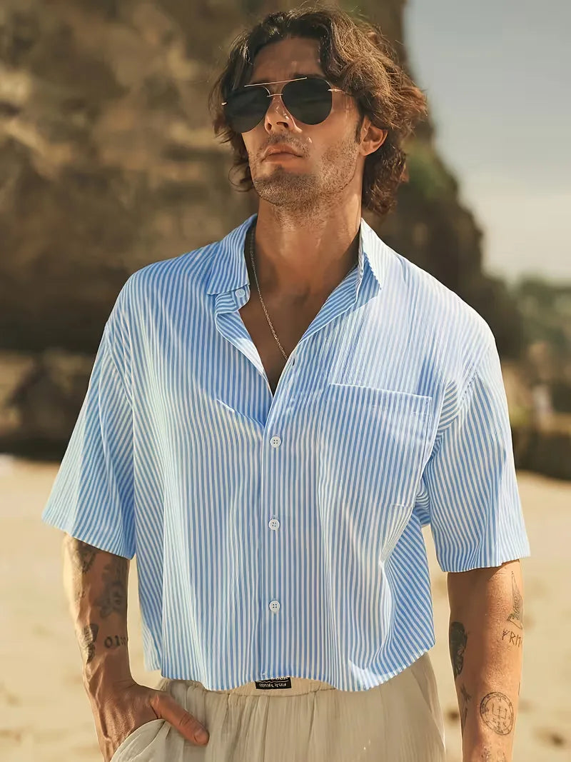 Mens Short Sleeve V Neck Shirt
