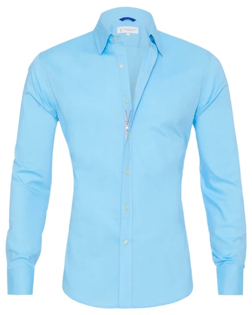Mens Oxford Shirt Slim Fit Stretch Zip Closure Five Color