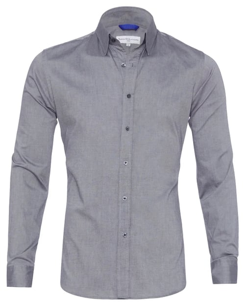 Mens Oxford Shirt Slim Fit Stretch Zip Closure Five Color