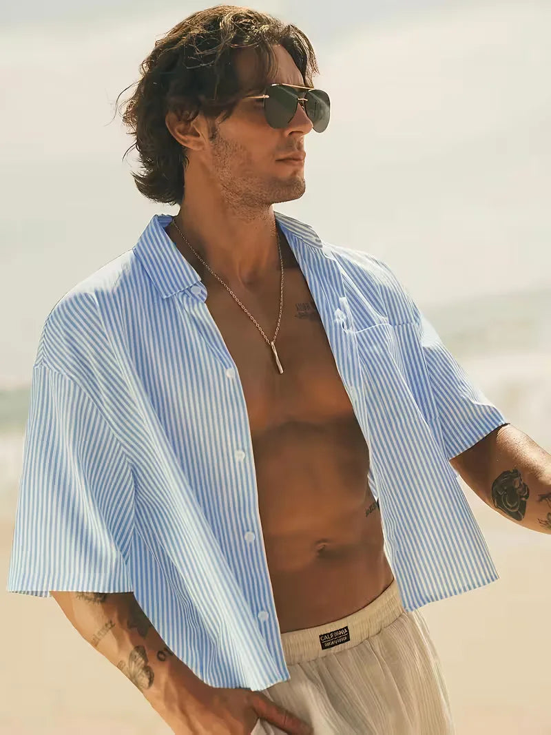 Mens Short Sleeve V Neck Shirt