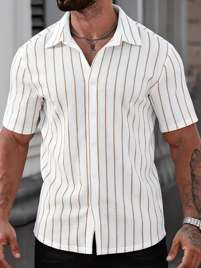 Mens Two Tone Vertical Stripe Shirt