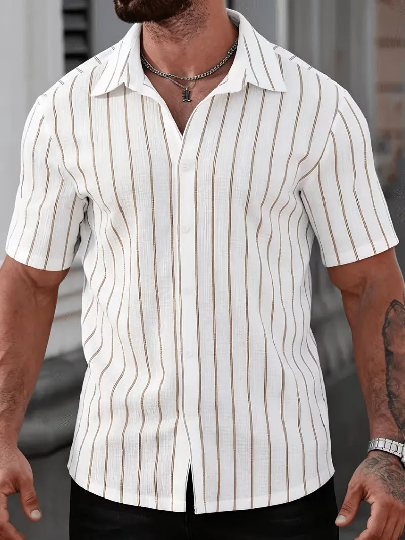 Mens Two Tone Vertical Stripe Shirt