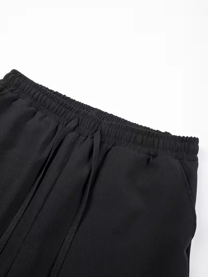 Mens Loose Fit Shorts Elastic Waist Drawstring