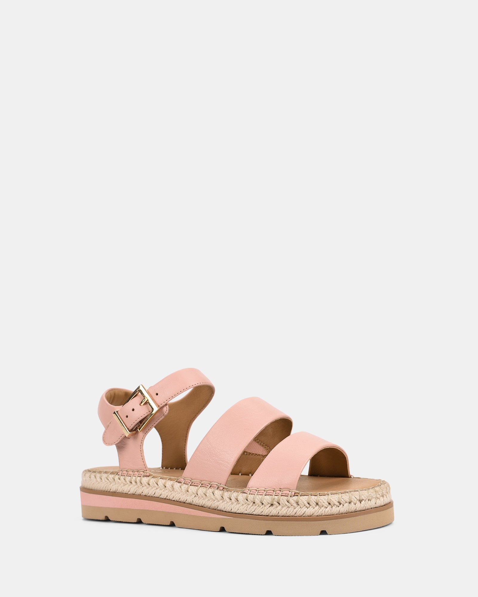 Womens Pink Wide Strap Espadrille Summer Sandals