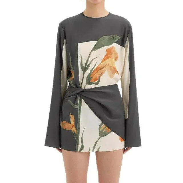 Floral Twist Cocktail Mini Dress