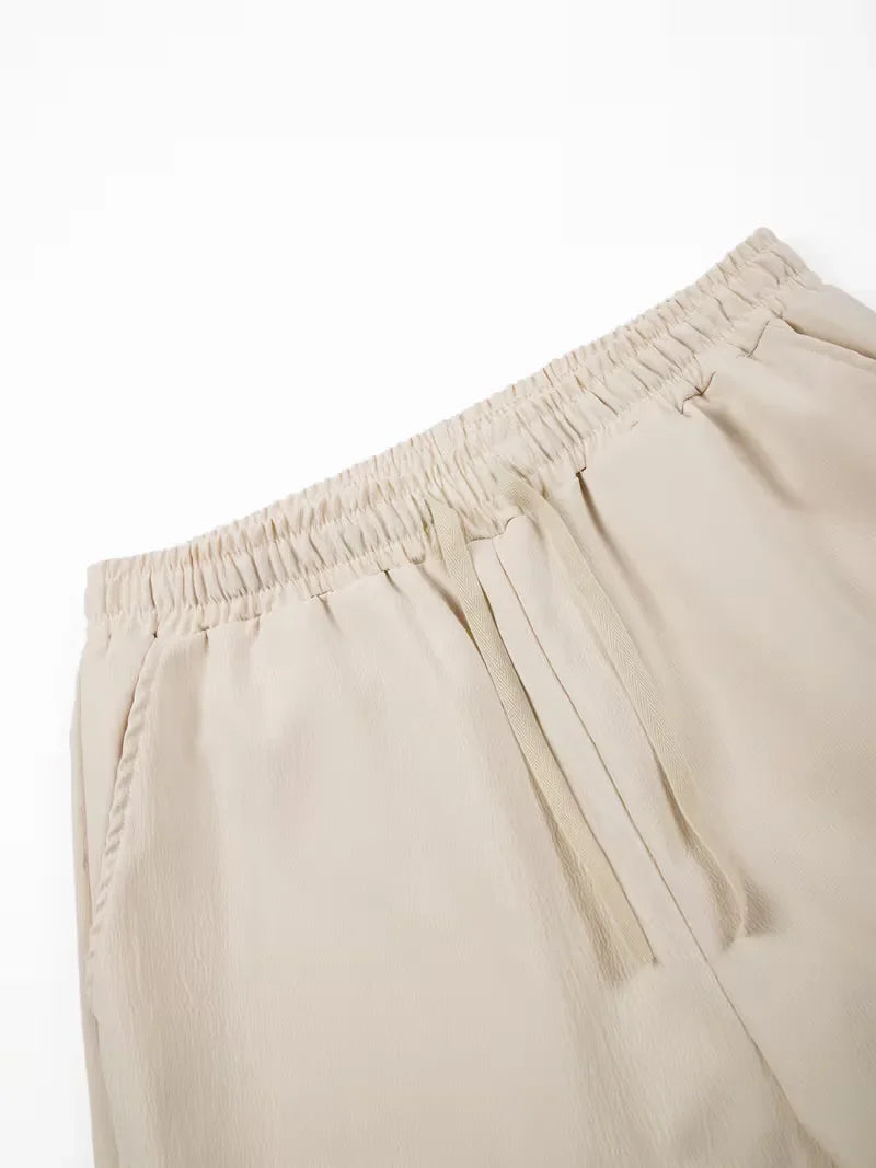 Mens Loose Fit Shorts Elastic Waist Drawstring