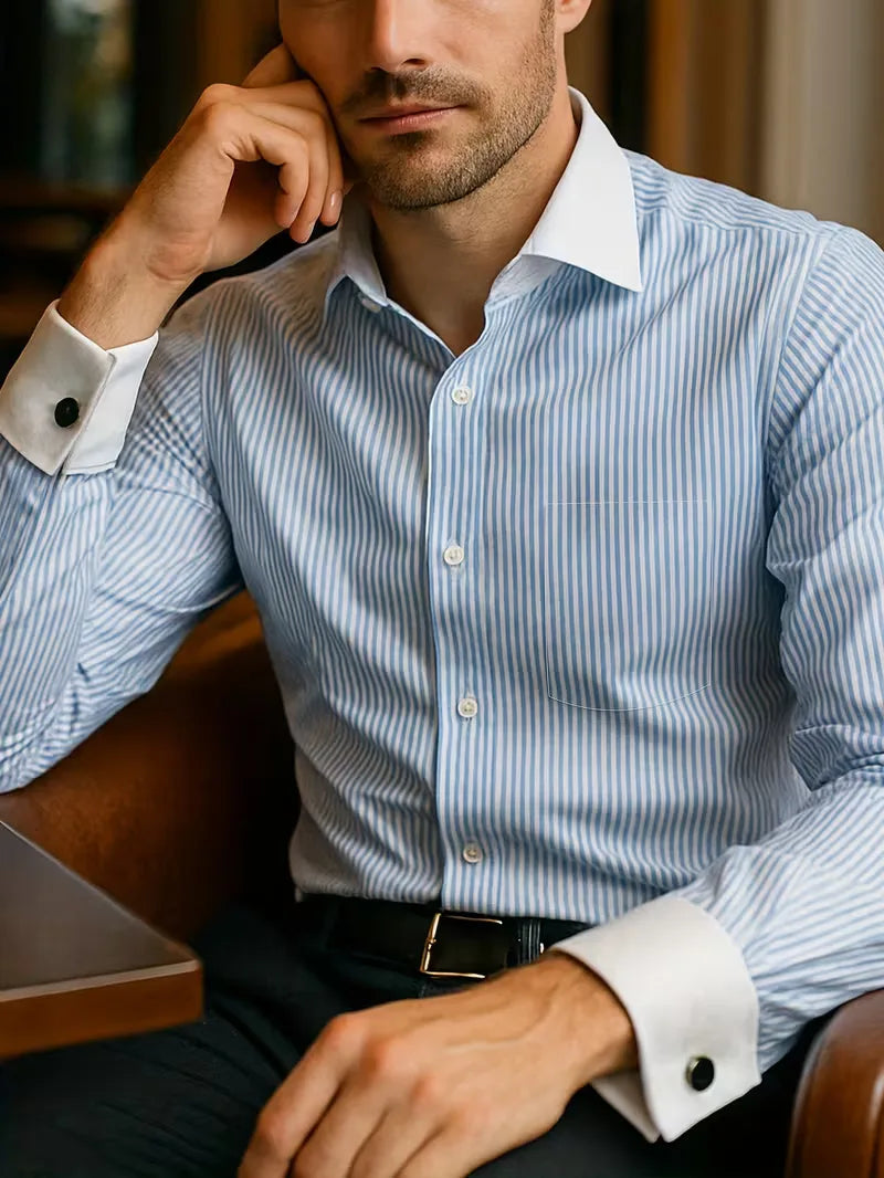 Mens Mandarin Collar Dress Shirt